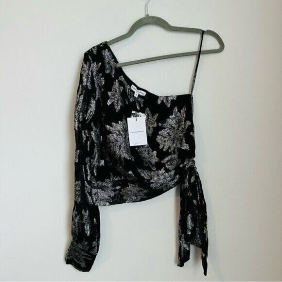 Karina Grimaldi Daniela Jaquard Print-Black Flower Metal Size Small NWT - Picture 4 of 12